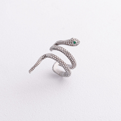 Серьга - каффа "Змея" в белом золоте с09529 №2