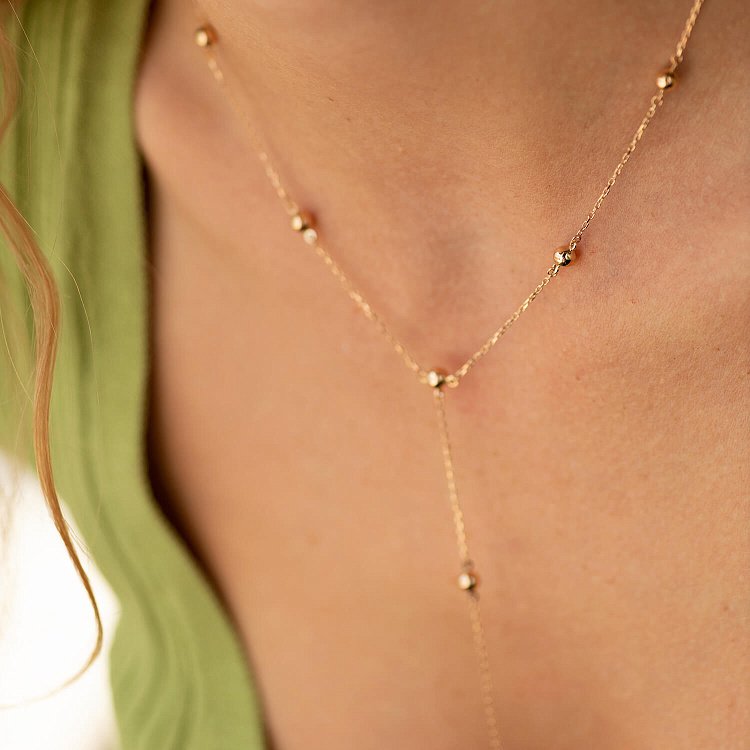 Колье "Шарики" в красном золоте кол01953 от ювелирного магазина Оникс - 1