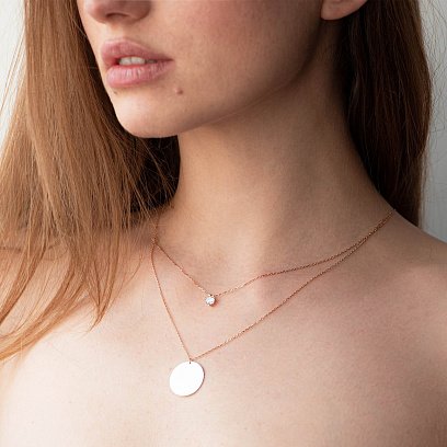 Кольє з фіанітом в червоному золоті (можливе гравіювання) кол01681 №2