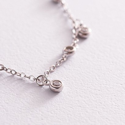 Серебряное колье с белыми фианитами 18995 №4