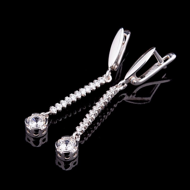 Сережки (фіаніти) 121042 від ювелірного магазину Онікс - 1