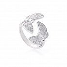 Срібний перстень з фіанітами "Метелики" 112039 от ювелирного магазина Оникс