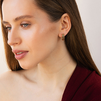 Серьги "Love" в красном золоте с09646 №4