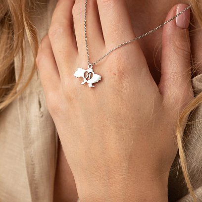 Кольє "Я люблю Україну" у сріблі 4036 №2