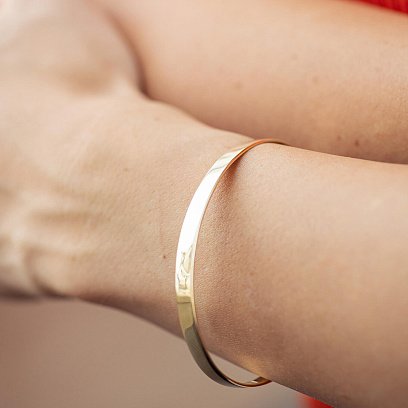 Жорсткий браслет в жовтому золоті (можливе гравіювання) б05348 №4