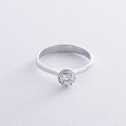 Заручальна каблучка з діамантами (біле золото) 27411121 №3