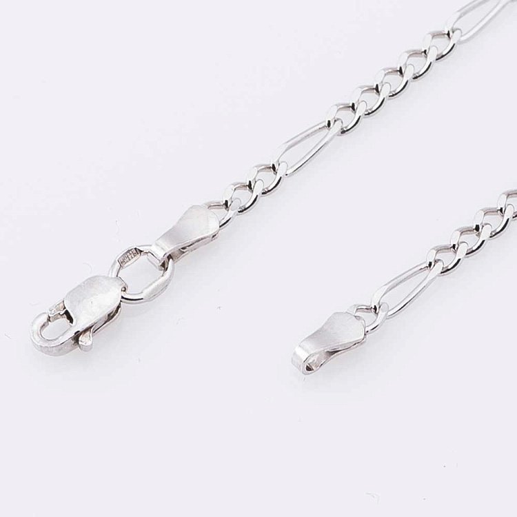 Серебряная родированная цепочка плетение Фигаро 3+1 Р010912 от ювелирного магазина Оникс - 1