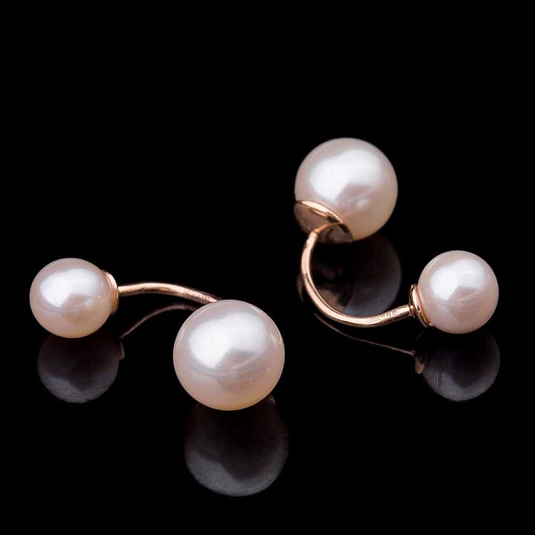 Золоті сережки з культивованими прісноводним перлами с704 від ювелірного магазину Онікс