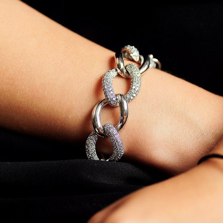 Срібний браслет з фіанітами 14554 від ювелірного магазину Онікс - 1