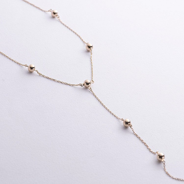 Кольє "Кульки" у жовтому золоті кол02507 від ювелірного магазину Онікс - 4