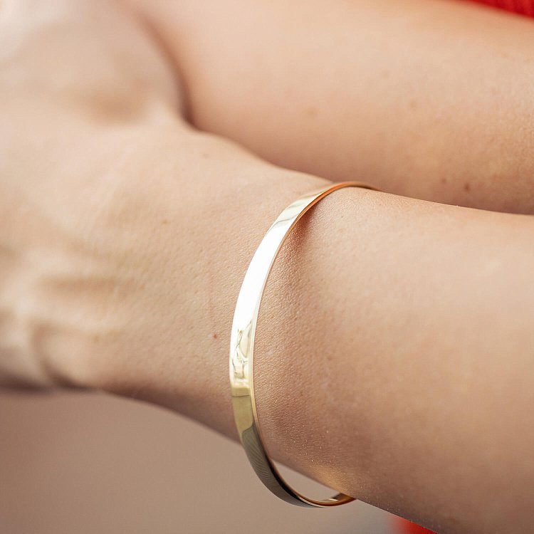 Жорсткий браслет в жовтому золоті (можливе гравіювання) б05348 від ювелірного магазину Онікс - 3