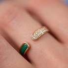 Золотое кольцо с бриллиантами и малахитом кб0500sc от ювелирного магазина Оникс - 3