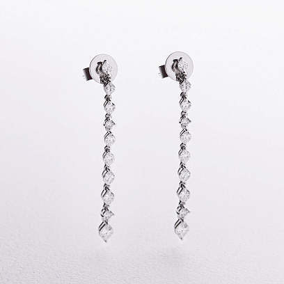 Сережки - пусети в білому золоті (діаманти) сб0699nl