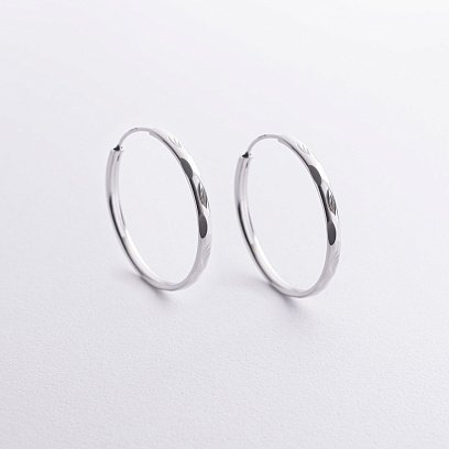 Серьги - кольца в серебре (3.2 см) 123428