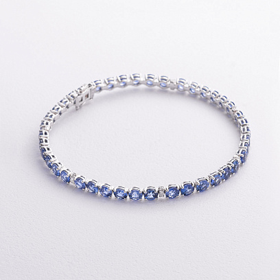 Золотой браслет с бриллиантами и сапфирами бб0062nl