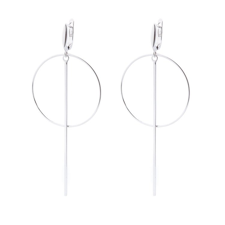 Серебряные серьги "Вселенная" 122229 от ювелирного магазина Оникс - 1