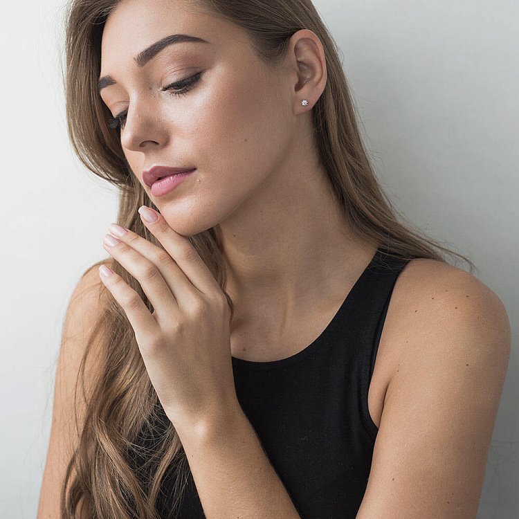 Золоті сережки-пусети з діамантами сб0086ca від ювелірного магазину Онікс - 4