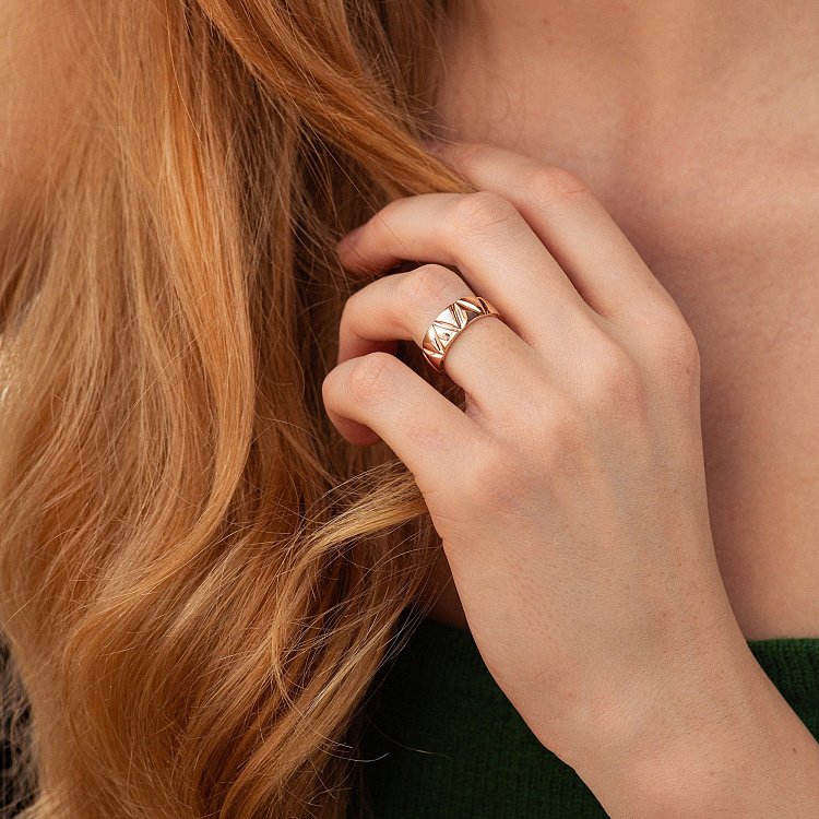 Каблучка "Jasmine" у червоному золоті к08148 від ювелірного магазину Онікс - 1