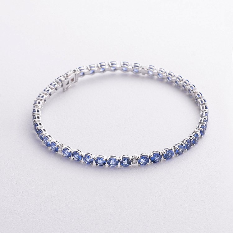 Золотой браслет с бриллиантами и сапфирами бб0062nl от ювелирного магазина Оникс