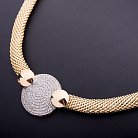 Ексклюзивне золоте кольє з фіанітами (плетіння "Попкорн") кол00711 от ювелирного магазина Оникс - 1