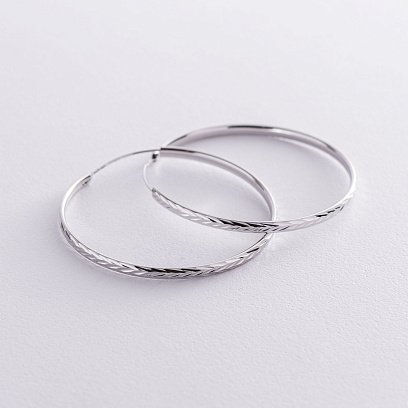 Сережки - кільця в сріблі (4.9 см) 122951