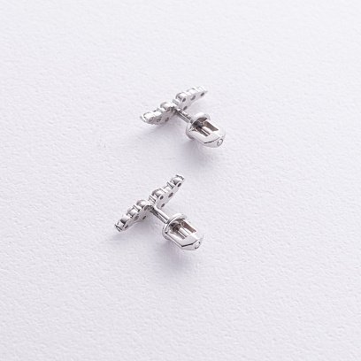 Сережки - пусети "Carla" з фіанітами (біле золото) с09129 №3