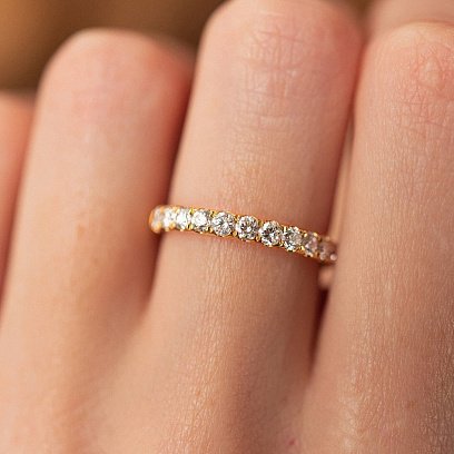 Золотое кольцо с дорожкой камней (бриллианты) кб0464са №2