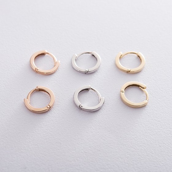 Серьги-кольца в белом золоте с08731 №4