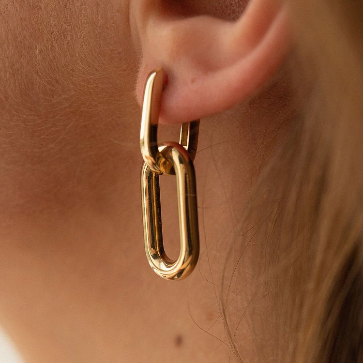 Серьги "Розмари" в желтом золоте 2 в 1 с08416 от ювелирного магазина Оникс - 4