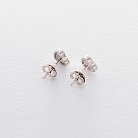 Срібні сережки-пусети "Сердечка" з фіанітами 122435 от ювелирного магазина Оникс - 1