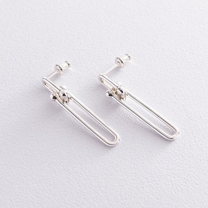 Срібні сережки - пусети "Ідея" 122742 №6