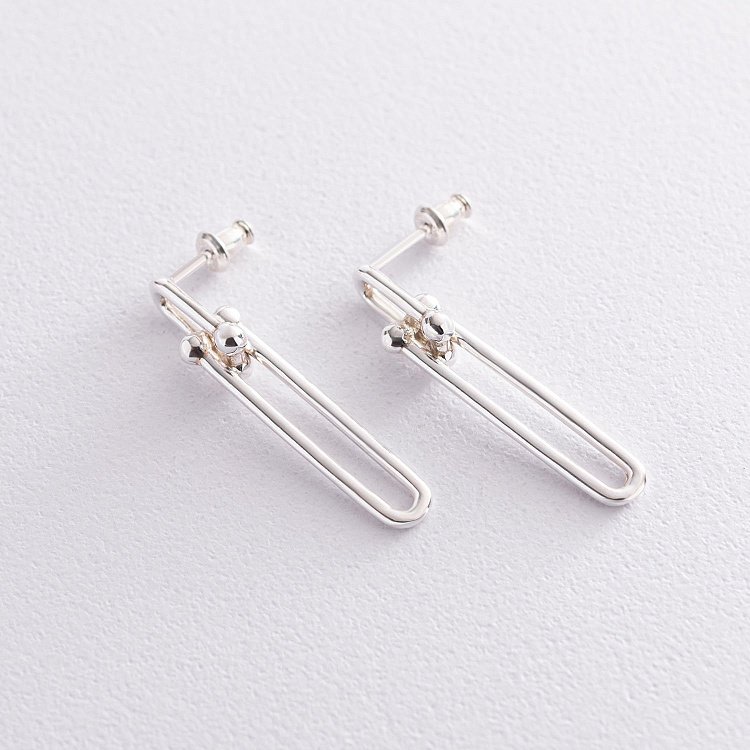 Срібні сережки - пусети "Ідея" 122742 від ювелірного магазину Онікс - 6