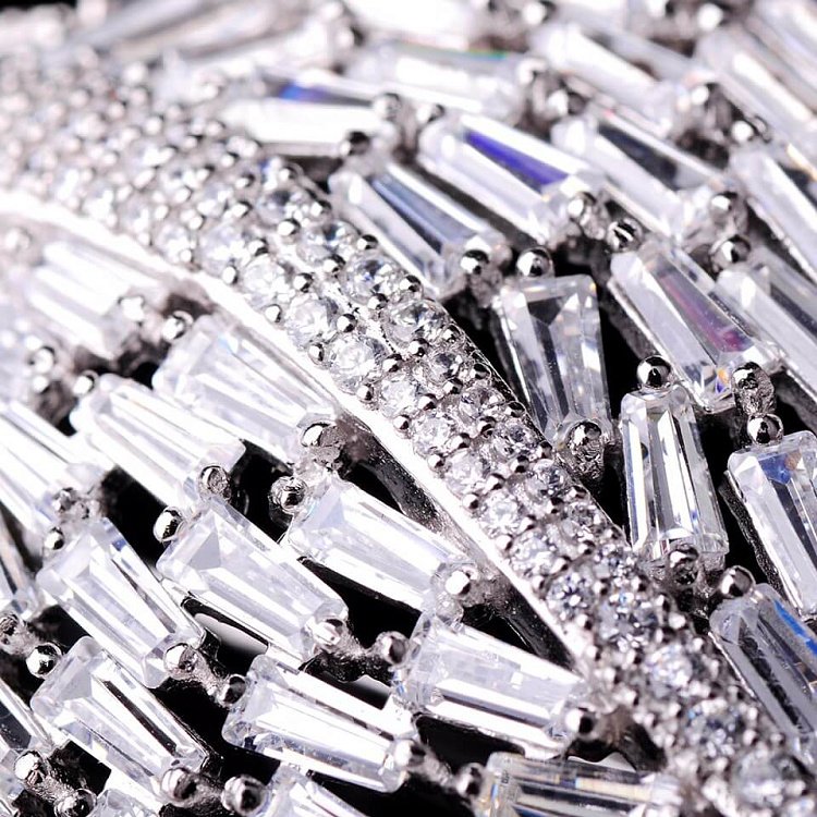 Срібна шпилька з фіанітами 16078 від ювелірного магазину Онікс - 2