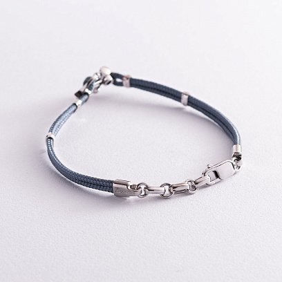 Чоловічий браслет з кевлара з сріблом і золотою вставкою "Якір" Zancan EXB619R-AV №4