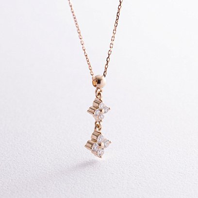 Золоте кольє "Конюшина" з діамантами 723013121