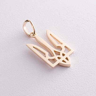 Кулон "Герб Украины - Тризуб" в желтом золоте п03732 №3