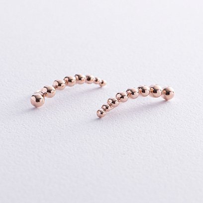 Золотые серьги - клаймберы "Шарики" с07917