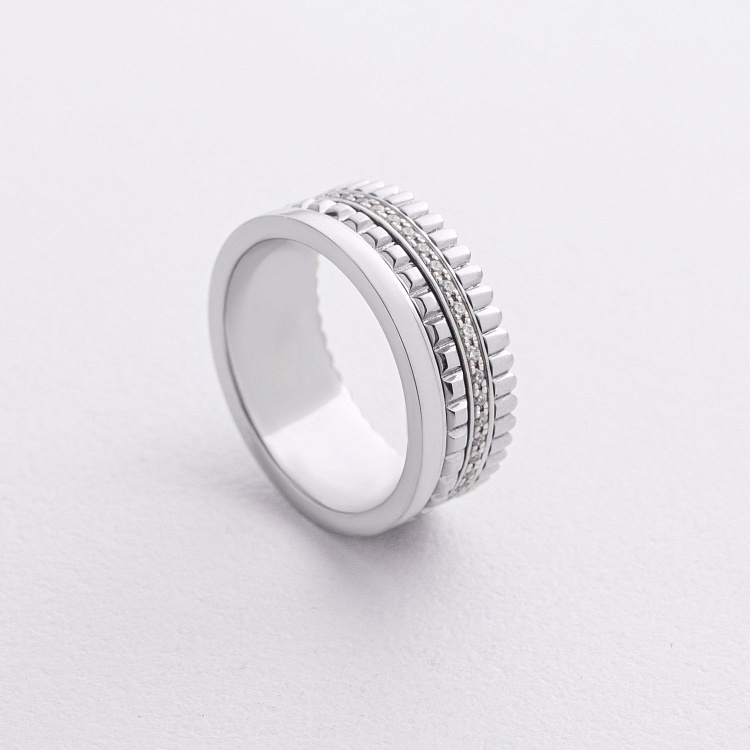 Каблучка "Sharon" з фіанітами (біле золото) к08247 від ювелірного магазину Онікс - 10