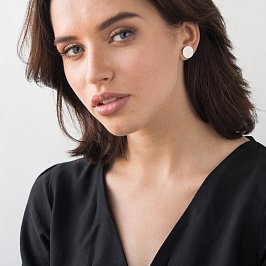 Срібні сережки-пусети "Кружечки" (матові) 122514