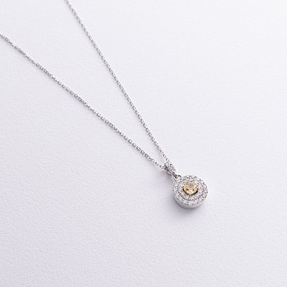 Колье с бриллиантами (белое золото) 742071121 №3