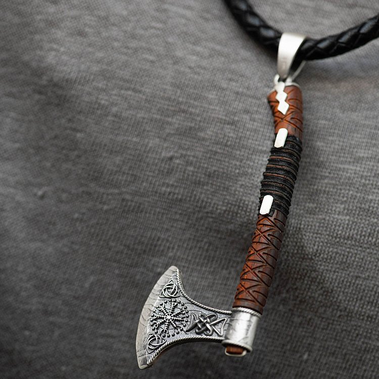 Серебряный кулон "Топор - Шлем Ужаса" с деревом 7044t от ювелирного магазина Оникс - 3