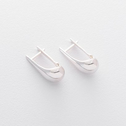 Серьги "Капельки" в серебре (3.1 см) 122496 №10