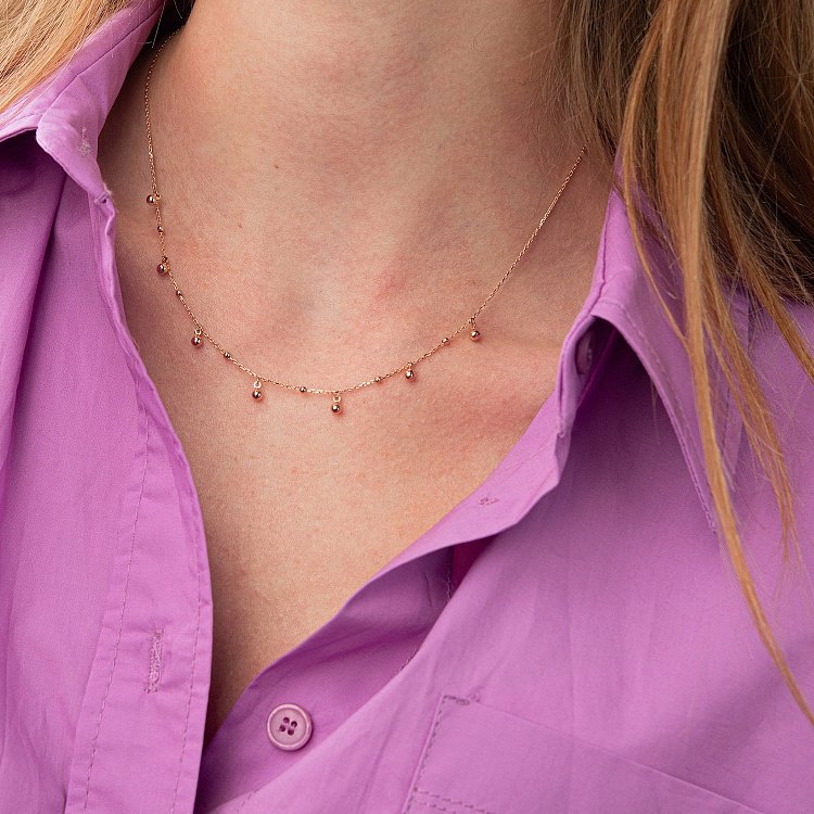 Кольє "Кульки" в червоному золоті кол01951 від ювелірного магазину Онікс - 2