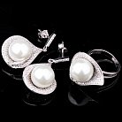 Срібні сережки (фіаніти, штучні перли) 121157 от ювелирного магазина Оникс - 4