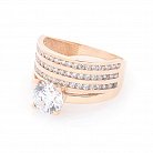 Золотое кольцо с фианитами к05356 от ювелирного магазина Оникс - 2