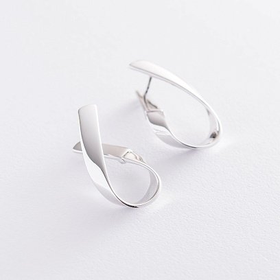 Сережки "Повернення" в білому золоті с06762