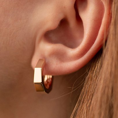 Сережки - кільця "Bruna" у червоному золоті с09016 №6