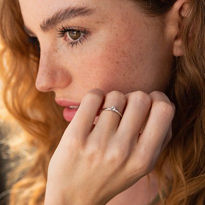 Помолвочное золотое кольцо с бриллиантом кб0424 №4