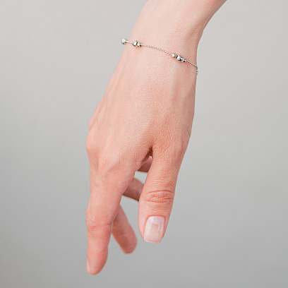 Браслет "Кульки" у білому золоті б05563 №6