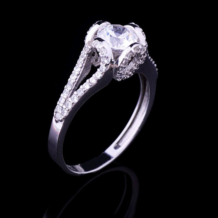 Кольцо (фианиты) к01874 от ювелирного магазина Оникс - 2